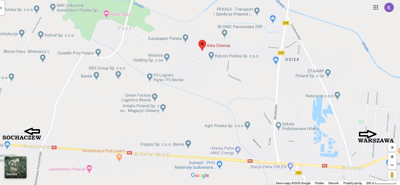 Dojazd Arka Chemia hurtownia chemii gospodarczej